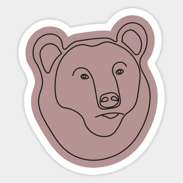 Bear face Sticker by LORAMerch